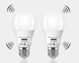 KOOYWAN LED lampadine con sensore di movimento e crepuscolare 12W 6000K Luce Bianca Fredda E27 Auto On/Off lampadine 2 Pezzis