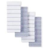 KitchenAid Albany Kitchen Towel 4-Pack Set, Lavender Cream/White, 16″x26″