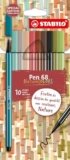STABILO Pen 68 – Pennarello Premium – NatureCOLORS Edition – Astuccio da 10 – Colori assortiti