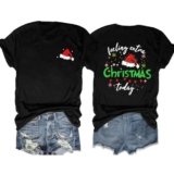 Merry Christmas Shirt Women Funny Christmas Cartoon Graphic Tees Movie Shirts Xmas Party Short Sleeve Holiday Tops Black M