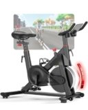 Superun Cyclette da Casa Magnetica a 32 Livelli, Cyclette per Casa Controllo APP, Cycletta Spinning Ultra Silenziosa, Spin Bike Sedili Comodi e Traspiranti, Aerobico Domestico, Supporto fino a 136KG