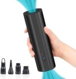Pompa Elettrica per Materasso Gonfiabile, Pompa Elettrica Ricaricabile, Gonfiatore Elettrico per Gommoni, Piscina Gonfiabile, Giocattoli, Palloni per Yoga, Pompa Elettrica Portatile con 4 Ugello,Nero