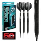 RED DRAGON Razor Edge Black 18g Freccette in tungsteno Softip con Alette e steli