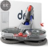 Dripl Testa di Mocio Elettrico per Dyson V7/V8/V10/V11/V15/Gen5 Aspirapolvere con serbatoio d’acqua removibile, 6 spazzole lavapavimenti e contenitore di riempimento (V7/V8/V10/V11/V15/Gen5)