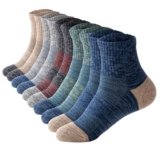 Mottee&Zconia Mens Athletic Cotton Crew Socks Reinforced Toes Cushioned Breathable Arch Support Sock 5 Pack Size10-12