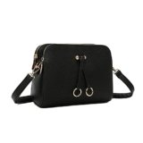 ELIOX Borsa a Tracolla Donna Piccola con 3 Scomparti Capienti – Borsa Mano PU Pelle Sintetica – Borsetta Moda Borse Spalla- Crossbody Bag (Nero)
