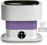 Ruycllo Mini lavatrice pieghevole portatile – 10 l pieghevole lavatrice con funzione centrifuga, touch screen e 3 modalità di lavaggio, lavatrice portatile da campeggio per viaggi, studenti, camper