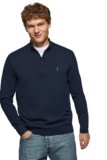 Polo Club Maglione Blu Marine Uomo con Mezza Cerniera – Logo Ricamato – Maglioni 100% Cotone