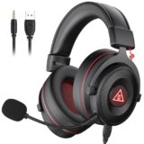 EKSA E900 Pro Cuffie Gaming per PS4 PS5 PC Xbox One, Cuffia con Microfono Cancellazione del Rumore, Surround 7.1, Jack Audio USB 3.5 mm, Driver Stereo da 50 mm, Luce a Led