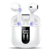 Cuffie Bluetooth, Auricolari Bluetooth 5.4 Stereo HiFi con 4 ENC Mic,Cuffie Wireless con LED Display 50 Ore, Cancellazione Rumore Cuffiette Bluetooth,Touch Control,IP7 Impermeabile Auricolari Wireless