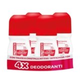 Borotalco, Deodorante Roll-on Intensivo, con Talco a Cristalli Attivi, Ipersudorazione, Senza Alcool, Profumo di Borotalco, 72h efficacia – 4 Pezzi da 50 ml – Esclusiva Amazon