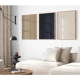 Modern Abstract Pictures Wall Art Boho Neutral Canvas Wall Art Minimalist Wall Decor Black Brown Artwork Abstract Modern Painting Prints for Living Room Bedroom 12×16 Inch Unframed Set of 3 (NO FRAME)