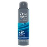 Dove Deodorante Dove Men + Care Clean Comfort Spray Advanced Care, Deodorante Uomo, con 1/4 Crema Idratante, Formula Idratante e Delicata sulla Pelle, Protezione Fino a 72 Ore, 150 ml