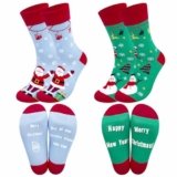 Cropgain 2 Pairs Novelty Christmas Socks Funny Mid Calf Cotton Socks Gifts for Men/Women