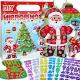 iGetooy 10 Sets DIY Mosaic Stickers for Kids, Christmas Art Craft Kit with 720+ Stickers, Travel Toys for Kids, Christmas Gifts for Girls and Boys 3-8 Year Olds