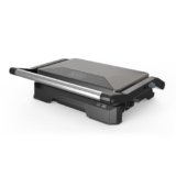 Black+Decker – Grill BXGR1001E | 1000W | Apertura 180º | Piastre 23×14,5cm con blocco | Doppio strato antiaderente | PFOA free | Piastra basculante | Vaschetta di raccolta | Spie luminose | Cool-touch