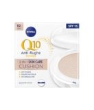 NIVEA Q10 Plus Anti-Age 3in1 Skin Care Cushion 15 ml, Crema colorata Viso Idratante e Anti-età, Crema Viso Antirughe e BB Cream FP15, Fondotinta Cushion Arricchito con Coenzima Q10, 02 Dark