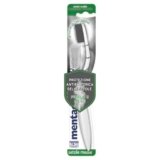 Mentadent Spazzolino P Antibatterico Carbone, Spazzolino Medio, con Setole Infuse di Ioni d’Argento e Carbone, Protezione Antibatterica delle Setole, Manico Tripla Angolazione