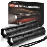 Zoomable LED Flashlights with 5 Modes: Valentines Day Birthday Gifts for Men Dad Boyfriend 2Pcs LED Flashlights Bright Tactical Torch High Lumens Outdoor Fishing Hiking Hunting Camping Essentials
