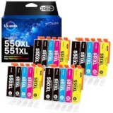 Uniwork 550XL 551XL Compatibili Cartucce d’inchiostro Sostituzione per Canon PGI-550 CLI-551 XL per Pixma iX6850 MG5650 MG5550 iP7250 MX925 MX920 MG5450 MX725 (PGBK Nero Ciano Magenta Giallo, 20-Pack)