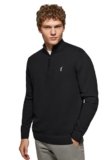 Polo Club Maglione Nero Uomo con Mezza Cerniera – Logo Ricamato – Maglioni 100% Cotone