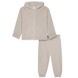 Modern Moments by Gerber Toddler Boys’ Hooded Sweater Knit Jacket & Jogger, Taupe, 4T