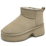 Mishansha Stivali da Donna con Tacco Grosso Invernali Stivaletti, Marrone Chiaro 40