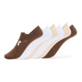 Under Armour Unisex-Adult Essential Ultra Low Tab Socks 6 Pack, (239) Elite Beige/Elite Beige/Halo Gray, Small