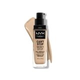 NYX PROFESSIONAL MAKEUP Can’t Stop Won’t Stop Foundation, 24h Full Coverage Matte Finish – Warm Vanilla