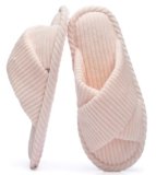 GOEWY Pantofole Donna con Memory Foam, Ciabatte in Velluto a Coste per Casa, Punta Aperta e Fiocco Incrociato, Suola Antiscivolo. Regalo Comodo e Alla Moda per Lei