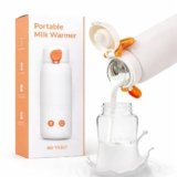 Portable Bottle Warmer for Travel, 2-Minute Fast Heating 4-Level Precise Temperature Control 12oz Large Capacity Baby Milk Warmer On-the-Go for Breastmilk & Formula Long Battery Life for Night Feeding