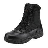 NORTIV 8 Stivali da Lavoro Tattici Militari da Uomo Stivali da Combattimento da Moto in Pelle con Cerniera Laterale,Size 46,Nero,Trooper