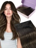 Fshine Extension Capelli Veri Extension Capelli Farfalla 60 cm Castano Scuro Double Weft Cucita Remy Trama Volumizzante PU OVO Micro Beads Prom 2 8 2