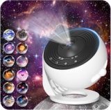 FlyEagle Proiettore Stelle Soffitto, Galaxy Projektor, Cielo Stellato Per Bambini E Adulti Proiettore Galassia Con Dischi Planetari 13 In 1, Luce Notturna Soffitto Led Con Timer, Bianco e Nero