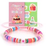Gafowm Bracelet Birthday Gifts for 6-10 Year Old Girls, Ideal 9 Year Old Girl Birthday Gift, with Birthday Stickers and Blessing Cards, Suitable for Girls, Daughters, Granddaughters, and Nieces
