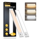 Onforu 9.8″ Under Cabinet Lighting, 2000mAh USB-C Rechargeable, Motion Sensor Under Cabinet Lights with 3 Color & Dimmable, Magnetic Under Counter Lights for Kitchen, Closet, 2 Pack