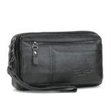 Pochette in pelle borsa da polso per uomo donna viaggi d’affari all’aperto organizzatore cinturino da polso marsupio portamonete portamonete tasca multipla porta telefono iPhone 7 Plus/8/8 Plus/X, #01