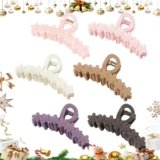 TOCESS Flower Hair Claw Clips: 6-Pack Matte 5 Inch Hawaiian Claw Clips for Thick/Thin Hair Women/Girls/Teens, Cute Decorative Summer Beach Party Gifts