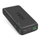SBS PowerBank 20K FAST, 20W Power Delivery, 20.000mAh, Power Bank con Ricarica Rapida, LED di Carica, USB-C, USB-A, Caricabatterie Portatile da Viaggio, Design Compatto, Nero