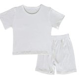 JWWN Toddler Girls Boys Short Sleeve Pajamas Set Little Kids Sleepwear 2 Piece Summer Loungewear (White,3T)