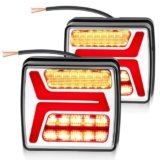 DTEANJU 2×35 LED Luci Posteriori per Rimorchio, IP67 Impermeabile Fanali Posteriore con Cavo 25cm Esteso, Design Separato Freno/Marcia, Certificato ECE R148/R10 per Camion Camper Trattore