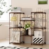 GcdPai Plant Stand Indoor Outdoor Plant Shelf Stand, 3 Tiers 8 Pots Large Potted Metal Flower Plant Rack for Multiple Plants, Hanging Tall Planter Holder for Patio Balcony Living Room Corner Porch