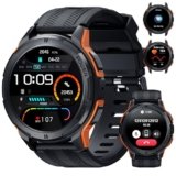 OUKITEL Smartwatch Uomo,Orologio Militare Smart Watch con Chiamate Vocale,1.43 AMOLED Screen 24/7 Sonno Cardiofrequenzimetro,100+ Sportive Fitness Tracker per iOS Android