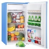 Upstreman Frigorifero Piccolo 91L, Frigorifero Monoporta con Fresh Zone, Controllo della Temperatura, Silenzioso, Scomparto per Verdure, Frigo Piccolo da Ufficio,Camera,Dormitorio, Blu -BR321