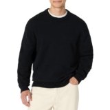 Amazon Essentials (Demi’s Pick) Men’s Relaxed-Fit Cotton Blend Textured Crewneck Pullover Sweater, Black, Medium