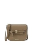 Michael Kors Women’s Emilia Small Saddle Crossbody Bag, Husk/Pebbled Leather, One Size