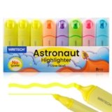 WRITECH Aesthetic Chisel Tip Highlighters: Assorted Neon Colors Cute Marker Pens Soft Tip Multi Colored No Bleed Smudge Smear for Highlighting Journaling Drawing 8ct.