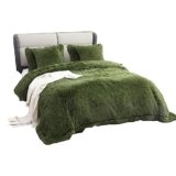 YUSOKI Faux Fur King Blanket(Olive Green,90″ x 104″),Whithout Pillows,Winter Lightweight Plush Fuzzy Soft Cozy Microfiber Comfy Bed Blanket for Women Kids Girls Couch Sofa Washable