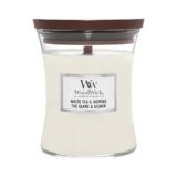 WoodWick Candela profumata Hourglass media con stoppino crepitante | White Tea & Jasmine | Durata della fragranza: fino a 60 ore