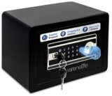 SereneLife Fingerprint Safe 0.63 Cubic FT | Electronic Fingerprint Access, Money, Handgun & Jewlery Safe for Home & Office | Touchscreen Keypad & includes 4 Keys | 13.77 x 9.84 x 9.84 Inch | Black